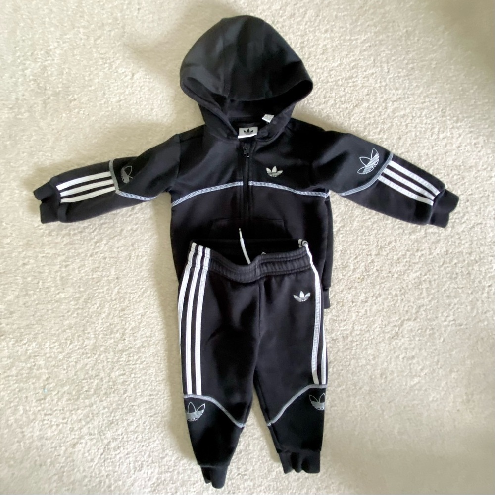 Adidas 18 months black tracksuit